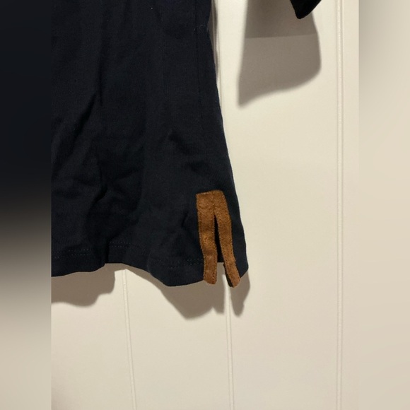 Ralph Lauren Black Top with Brown V-Neck - Picture 7 of 7